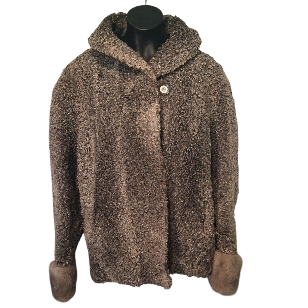 Gray Lamb Fur Jacket For Repair Or For Crafts 3925